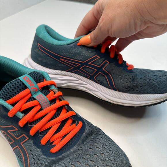 ASICS Gel Excite 7 Magnetic Blue Sunrise Red Sneakers - Picture 3 of 7